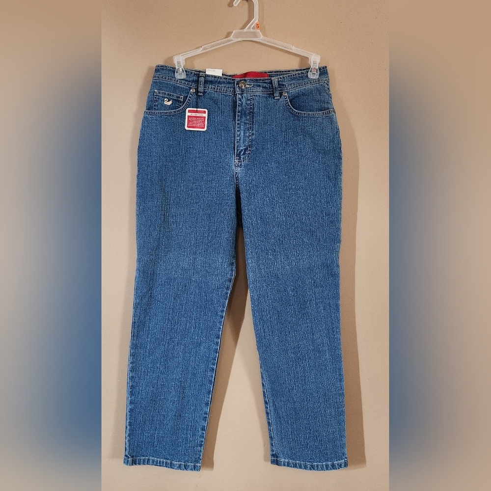 Gloria Vanderbilt Amanda Women's Tapered Leg Classic Fit Jeans 14 Short New